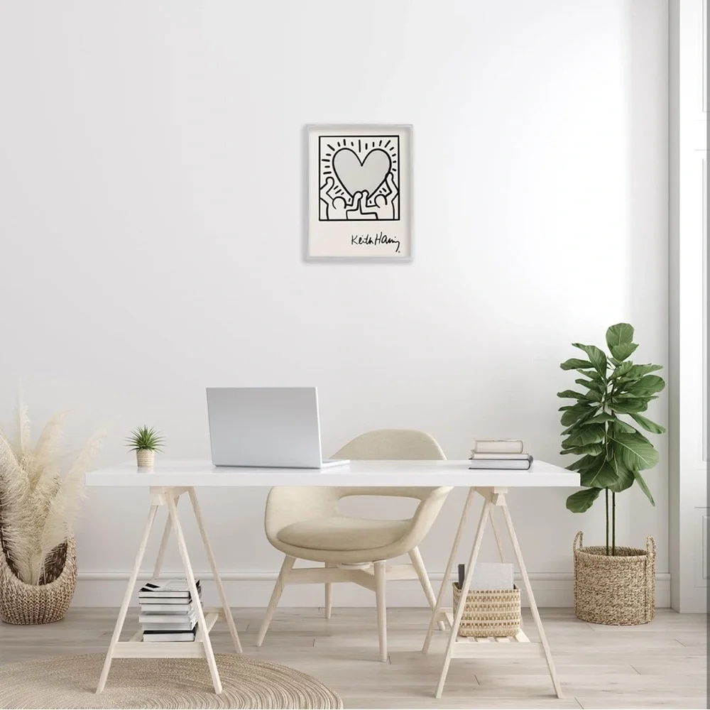 Stupell Contemporary People Outline Heart Symbol Keith Haring Ros Ruseva - Picture 5 of 5